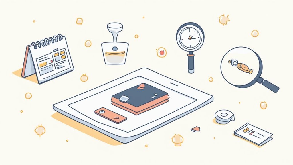 A close-up of a jeweler's hands inspecting the quality of a necklace clasp under a bright light.