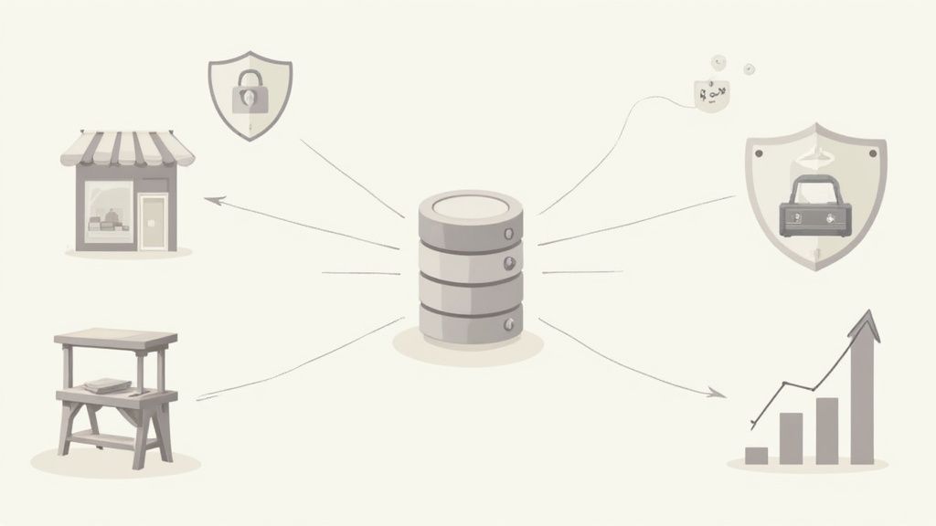 A close-up of a jeweler's hands holding a high-value diamond ring under a magnifying loupe, symbolizing meticulous tracking and security.