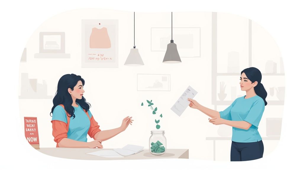 Jewelry pieces and cash laid out on a table, representing business inflow.