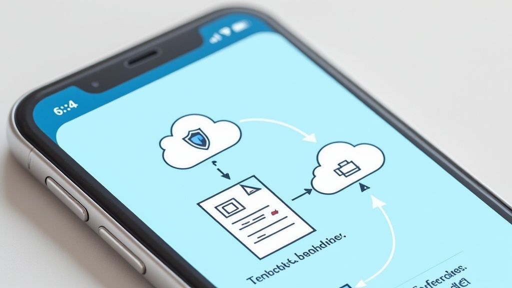 A person using a mobile app to scan and inventory items in a modern living room.