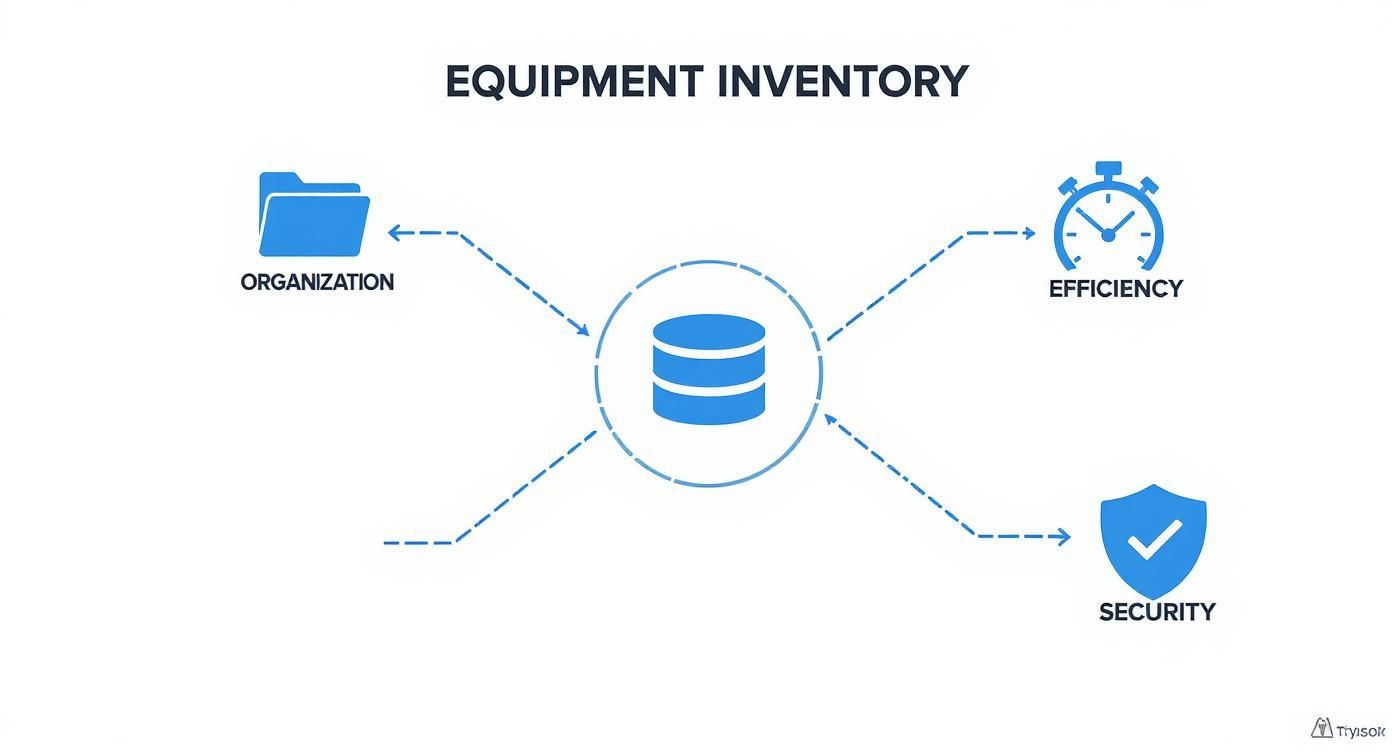 Infographic about equipment inventory software