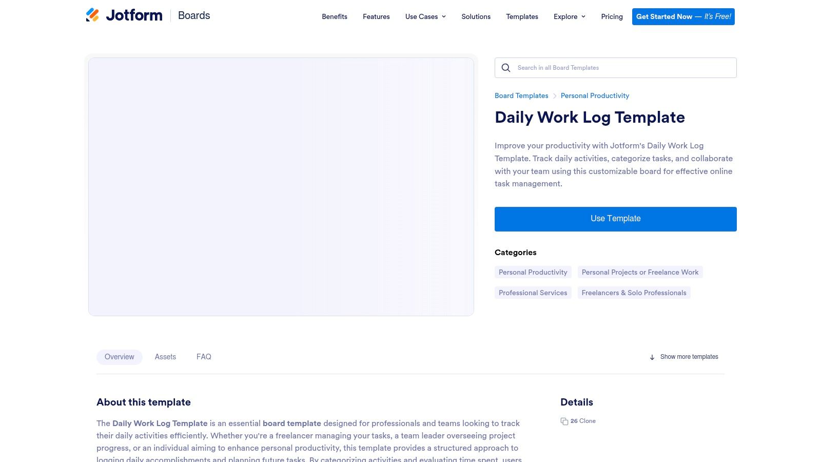 Jotform – Daily Work Log (Boards/Forms/Apps)