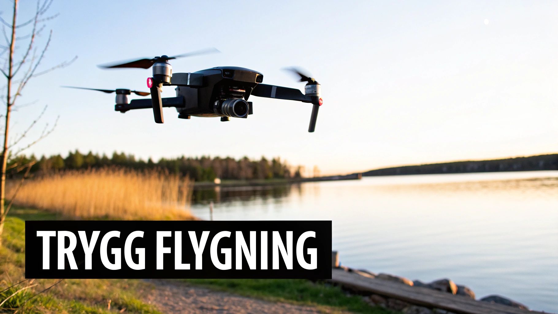 En DJI Mavic 3 Pro som flyger över ett dramatiskt kustlandskap