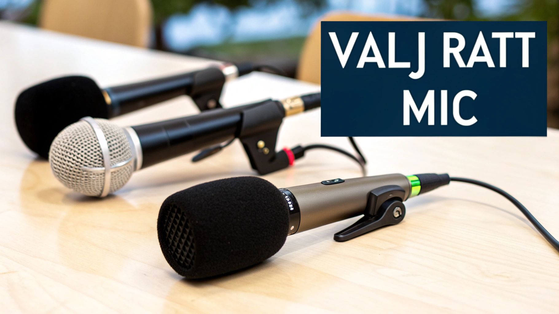 En person som väljer mellan olika mikrofoner för sin actionkamera.