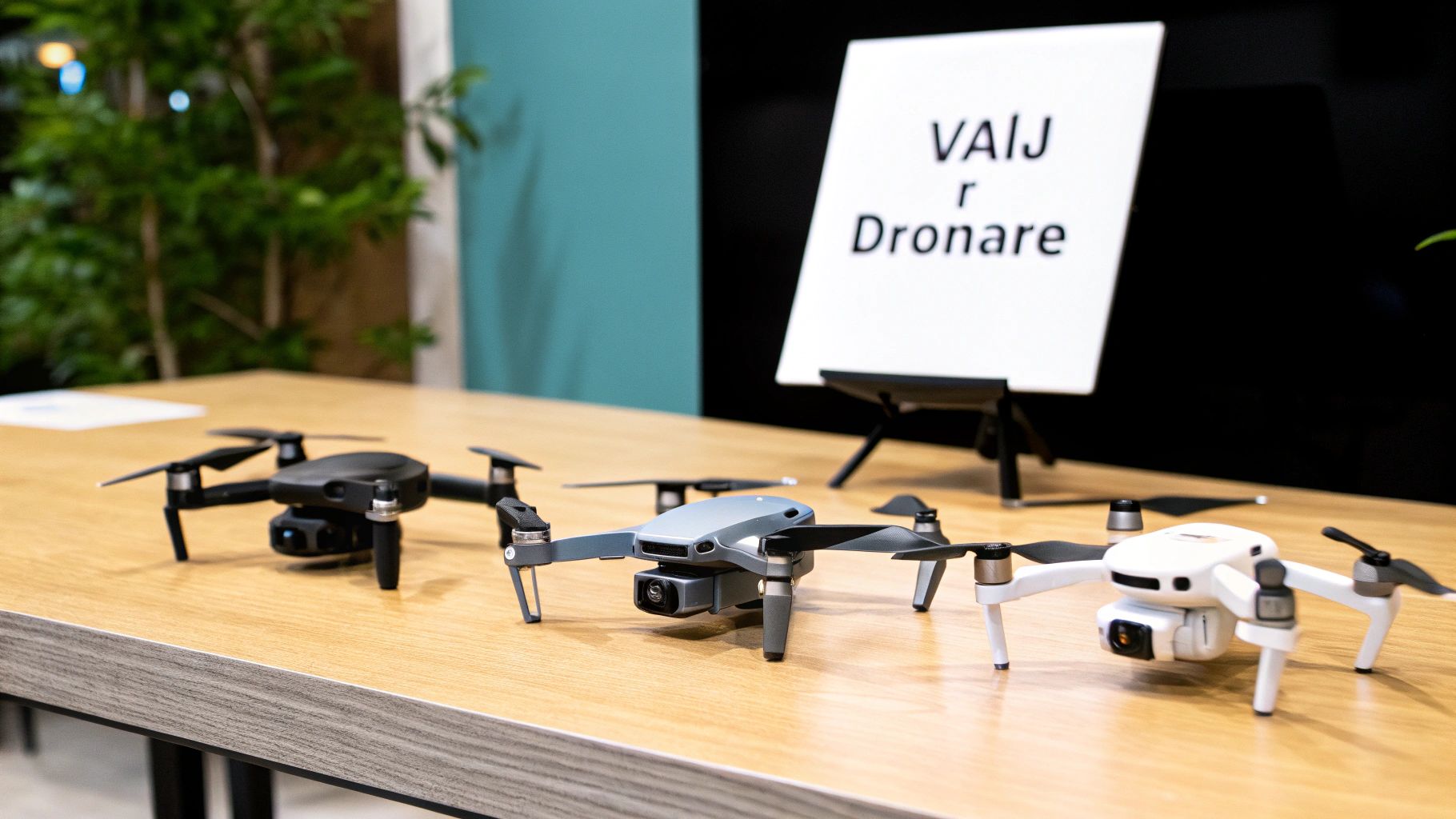 En drönare som flyger över ett landskap, vilket illustrerar säkerhetsfunktioner.