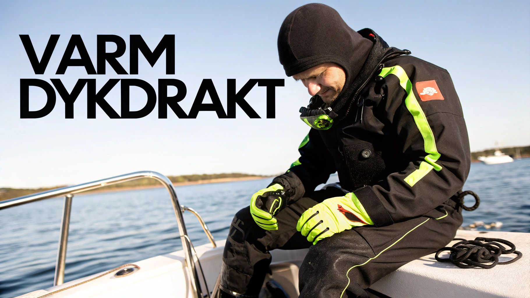 En dykdator monterad på en dykares handled under vatten