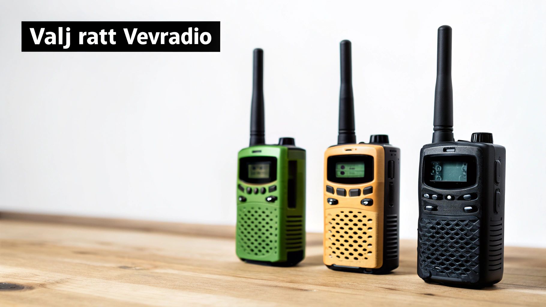 En person som håller i en modern vevradio utomhus