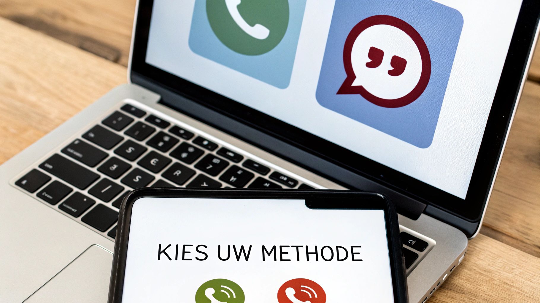 Persoon die een toetsenbord van een telefoon bedient om door een menu te navigeren