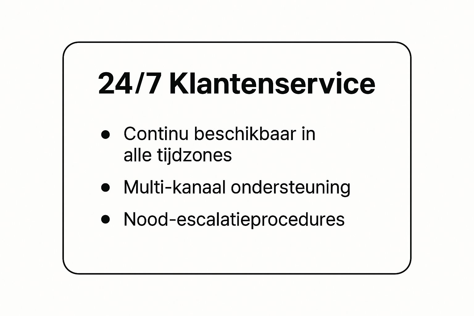 Infographic showing key data about 24/7 Continue Klantenservice