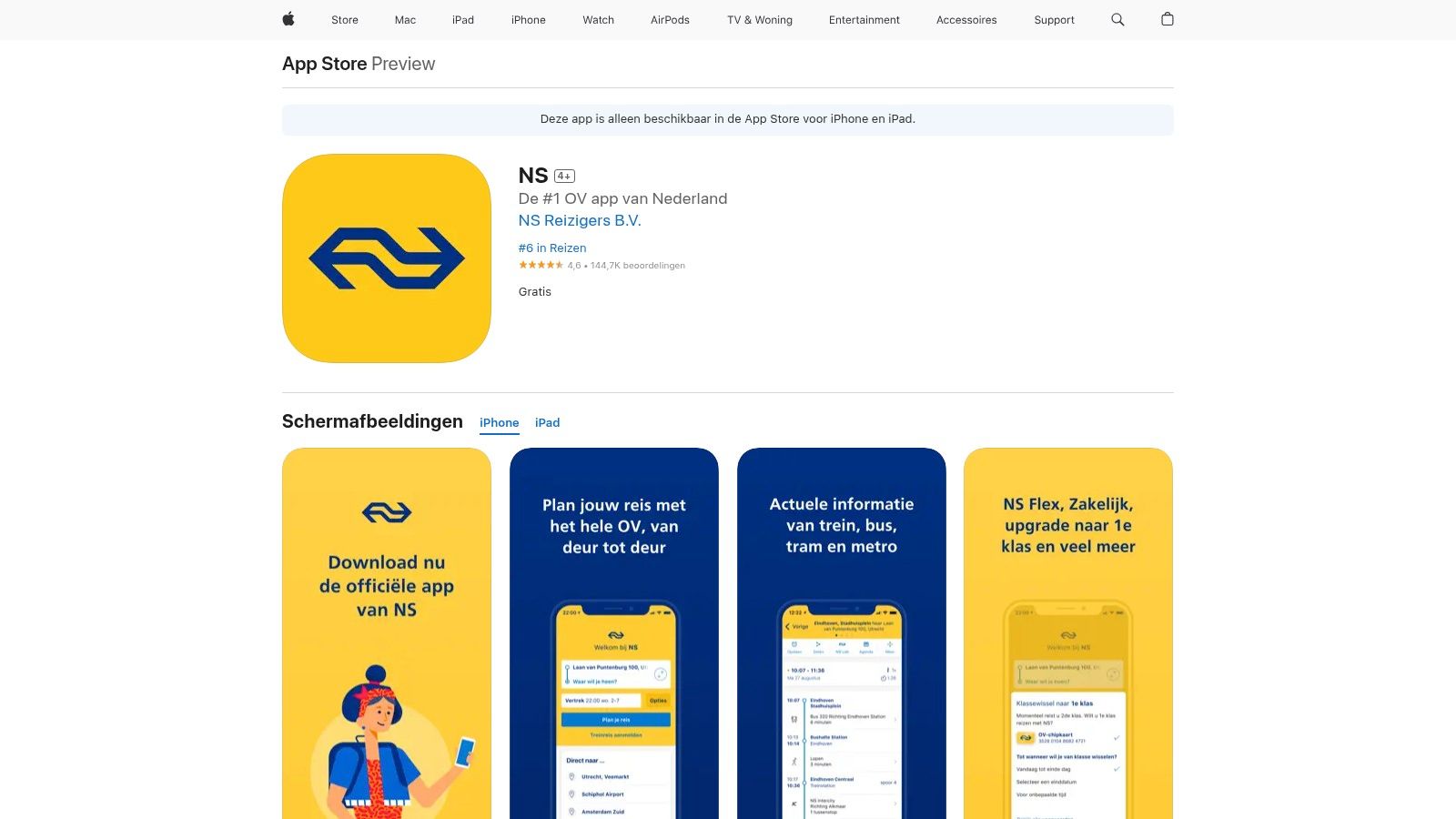 NS in de App Store
