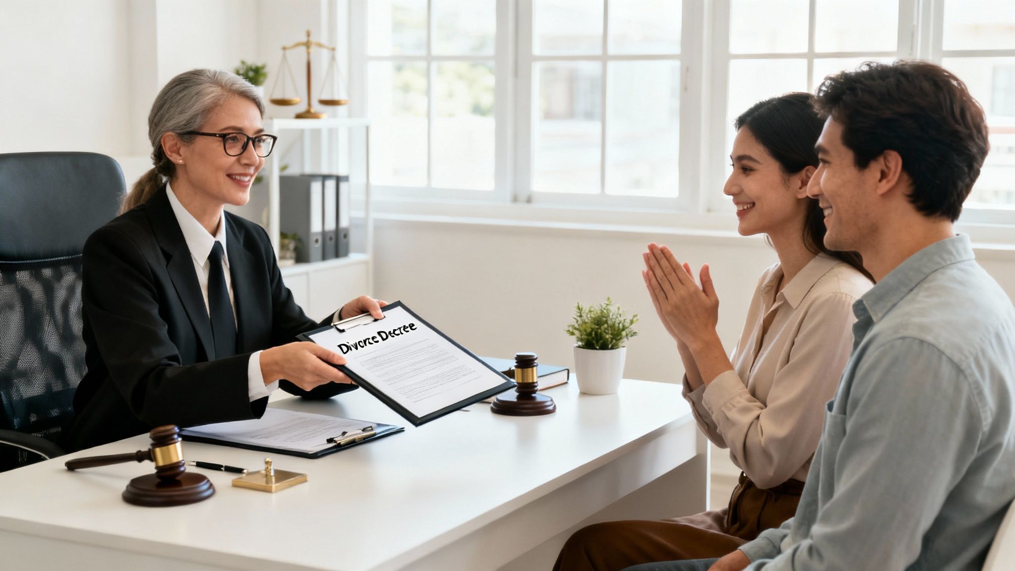 Your Guide to an Uncontested Divorce Lawyer in Arkansas 2 A clear path with numbered steps, illustrating the straightforward journey of an uncontested divorce.