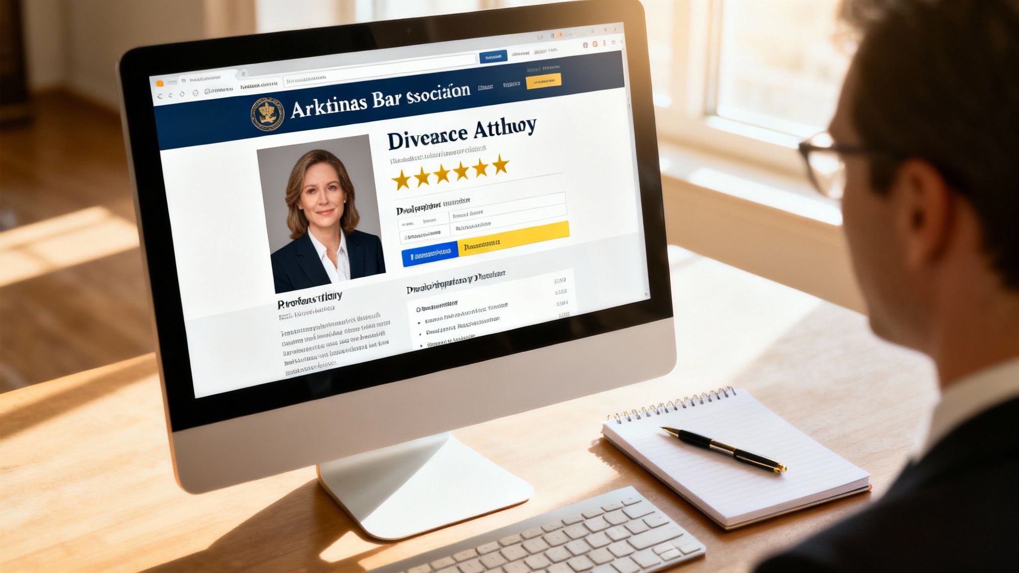 Find the Best Divorce Lawyer Nearby Today 2 A person using a a laptop to research information online.