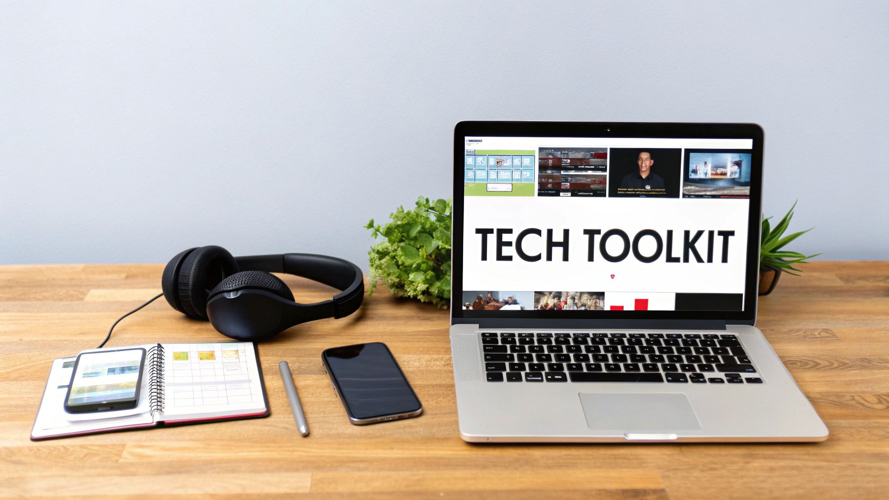 A planner using a tablet to manage an event checklist