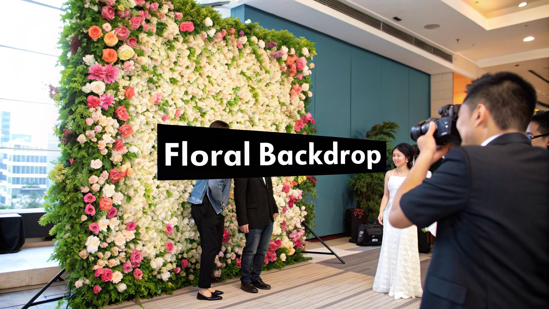 Flower Wall Backdrop Photo Station
