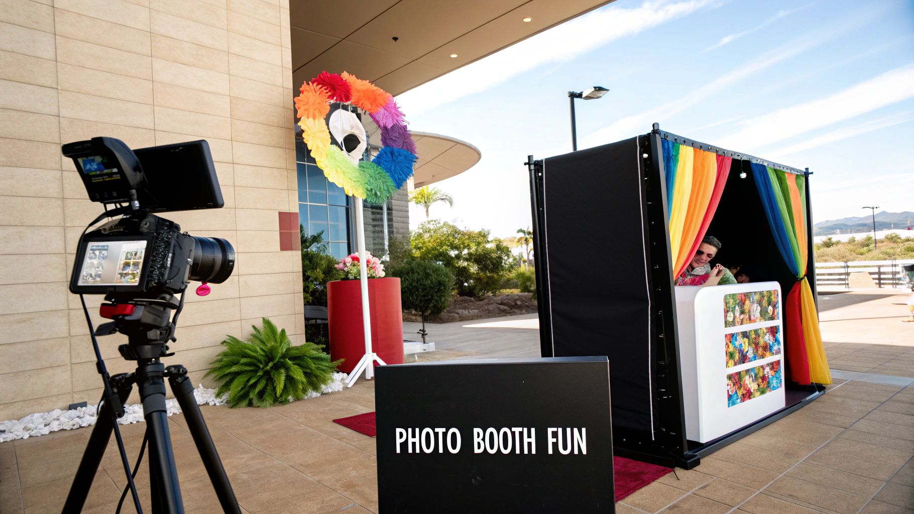 Photo Booth with Props and Backdrops