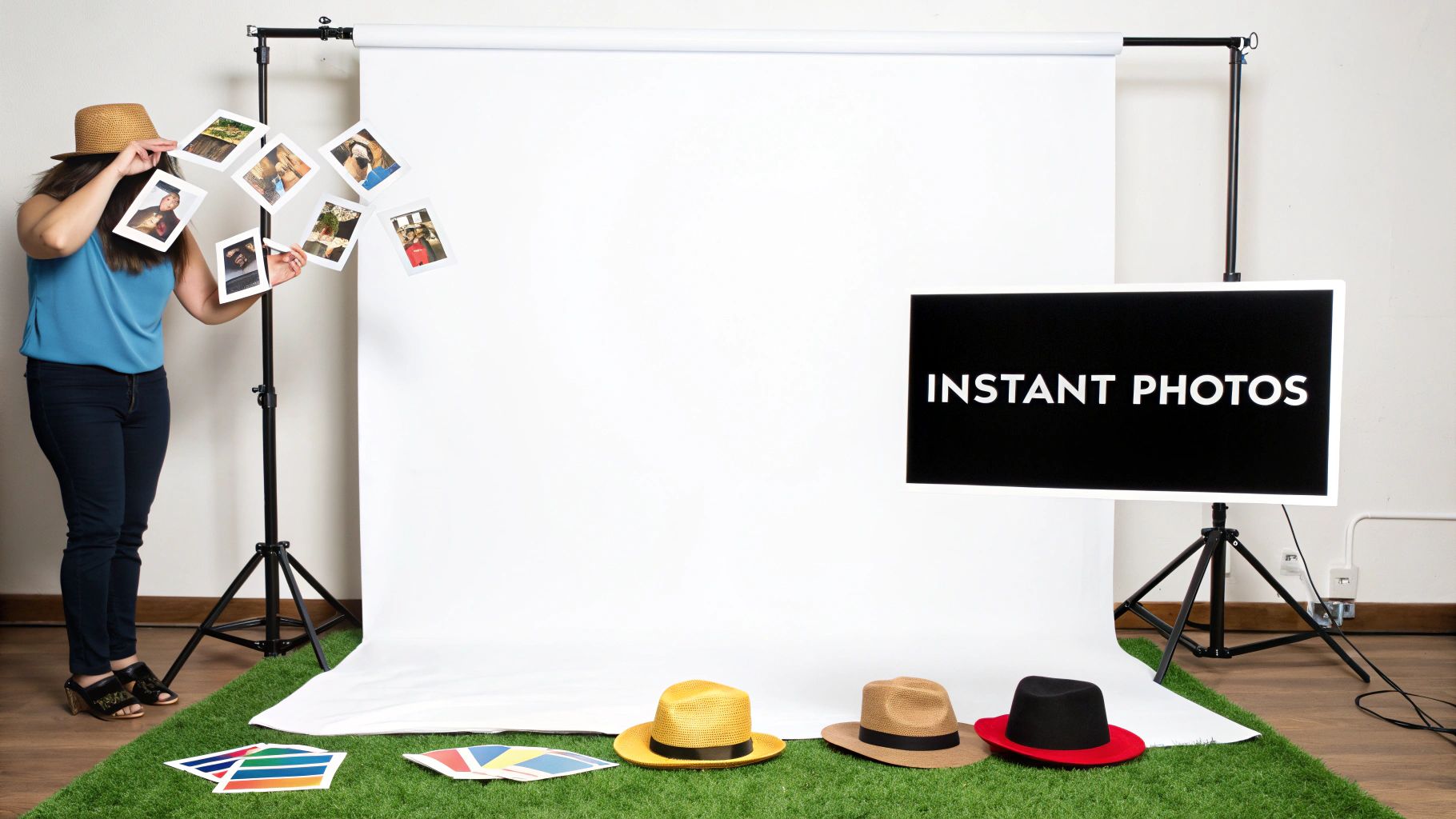 Photo Booth with Props and Instant Prints