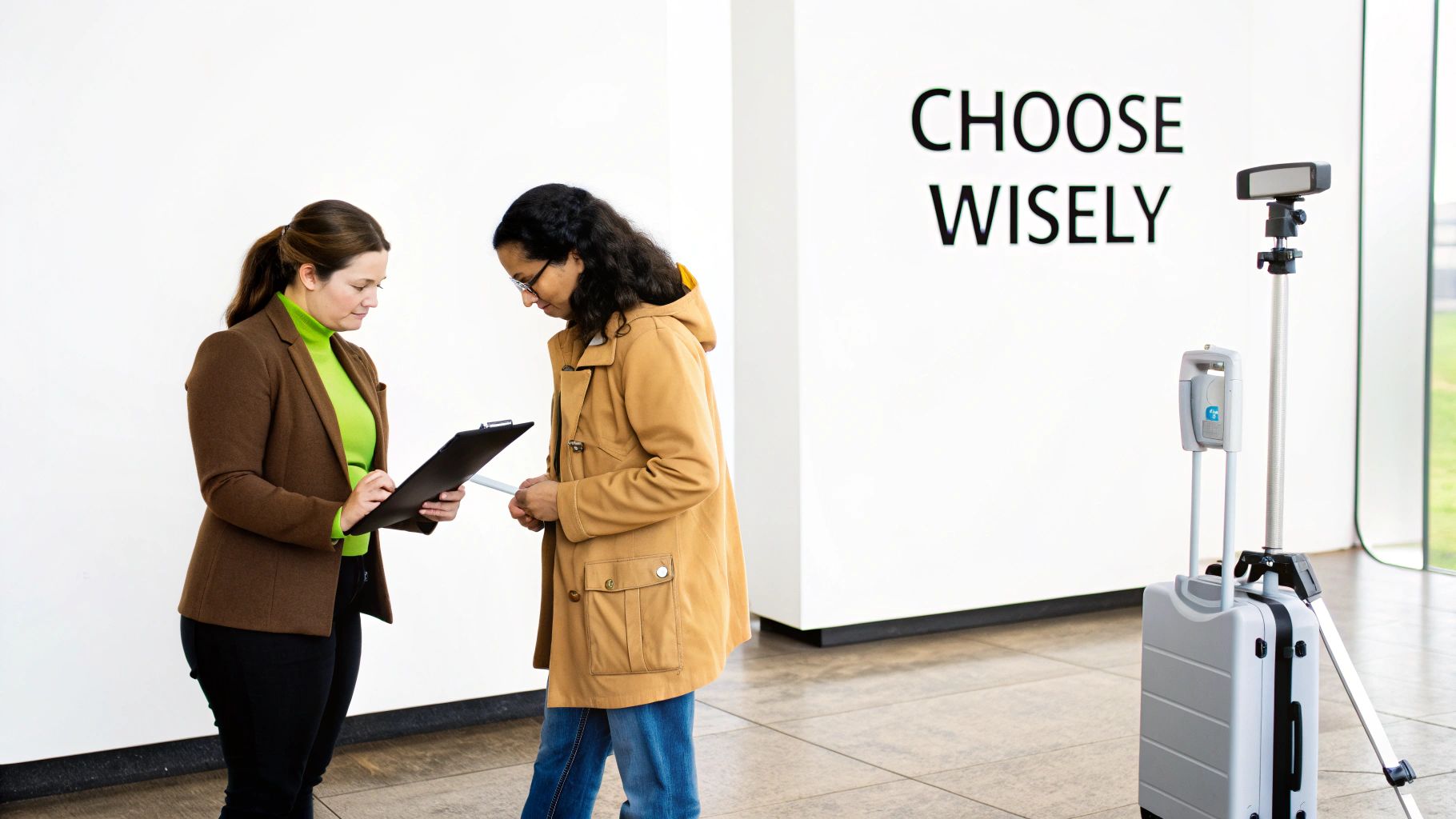 A 360 photo booth at an event with happy guests