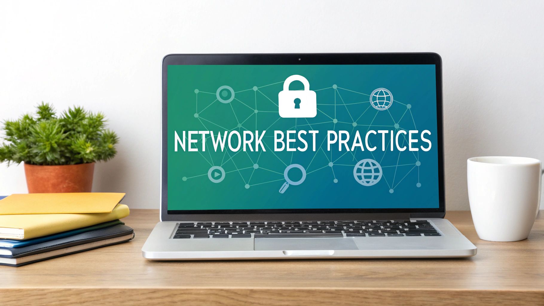 A secure padlock symbol overlaid on a WiFi signal icon.