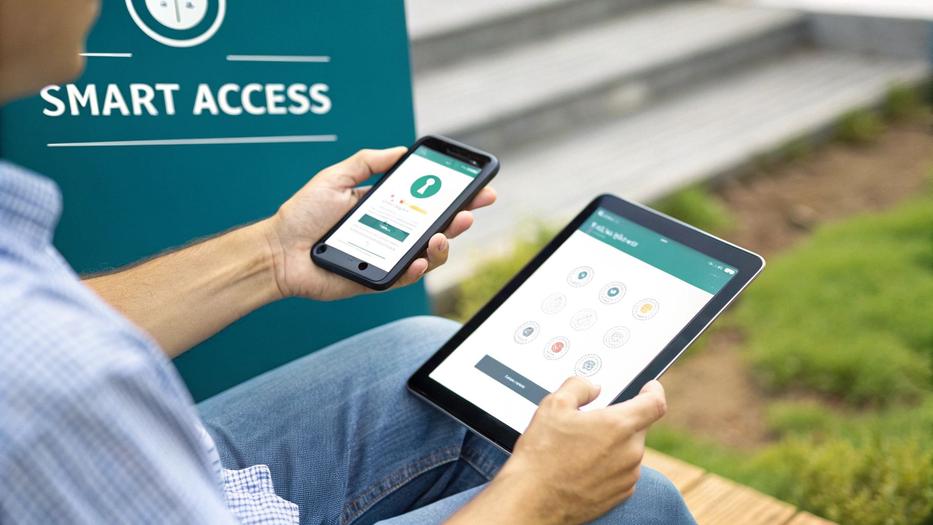 Woman using laptop in a modern office space, representing a seamless WiFi connection.