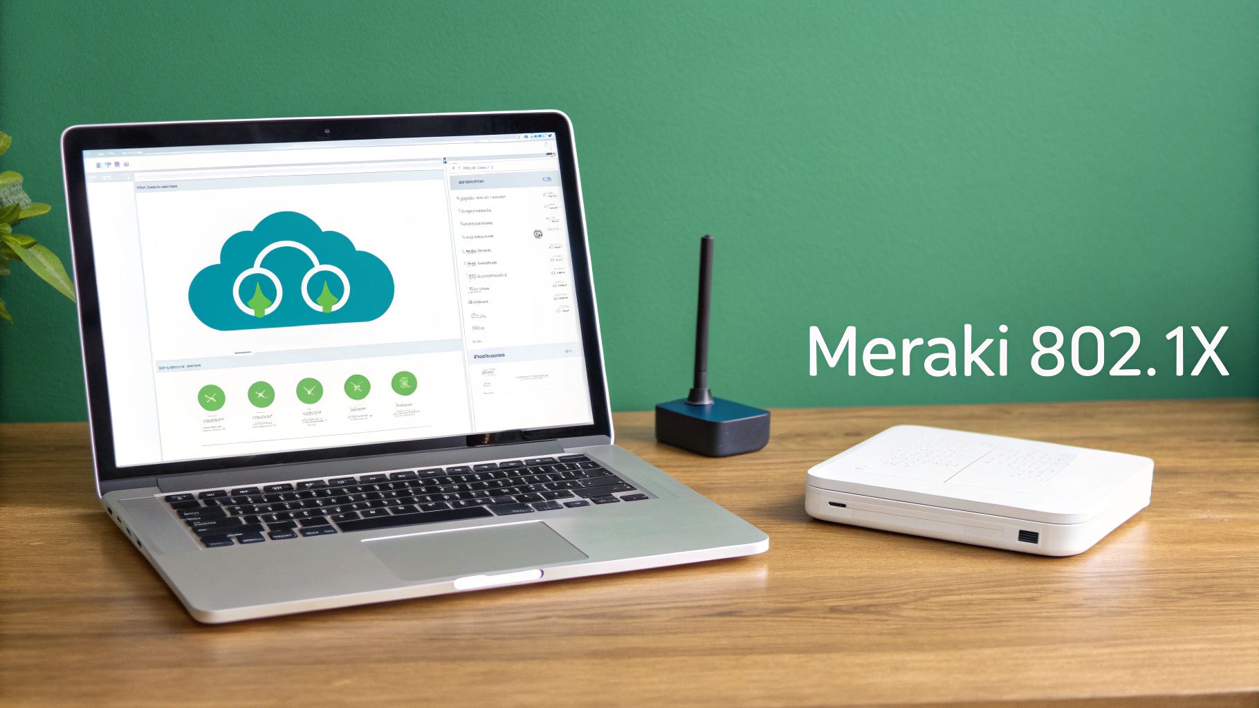 A secure Wi-Fi network icon is prominently displayed on a modern laptop, symbolizing a strong and protected wireless connection.