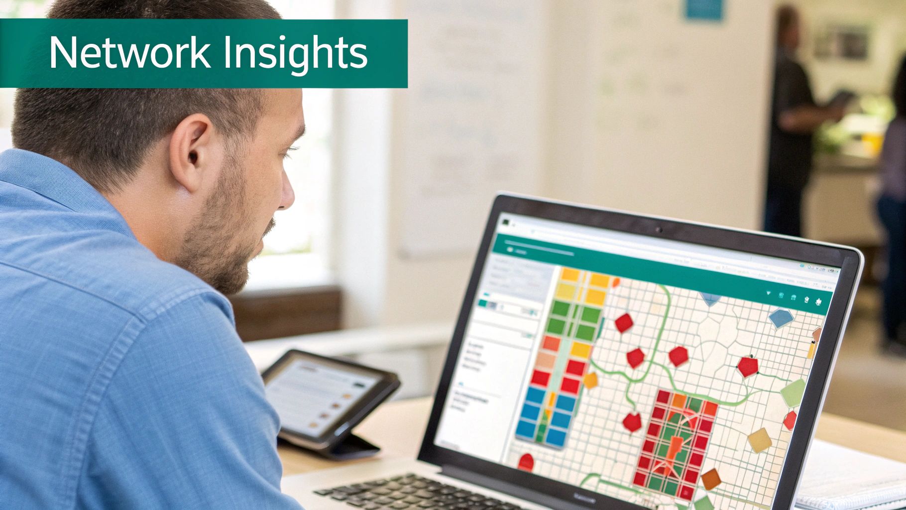 A dashboard showing WiFi network analytics and data insights.