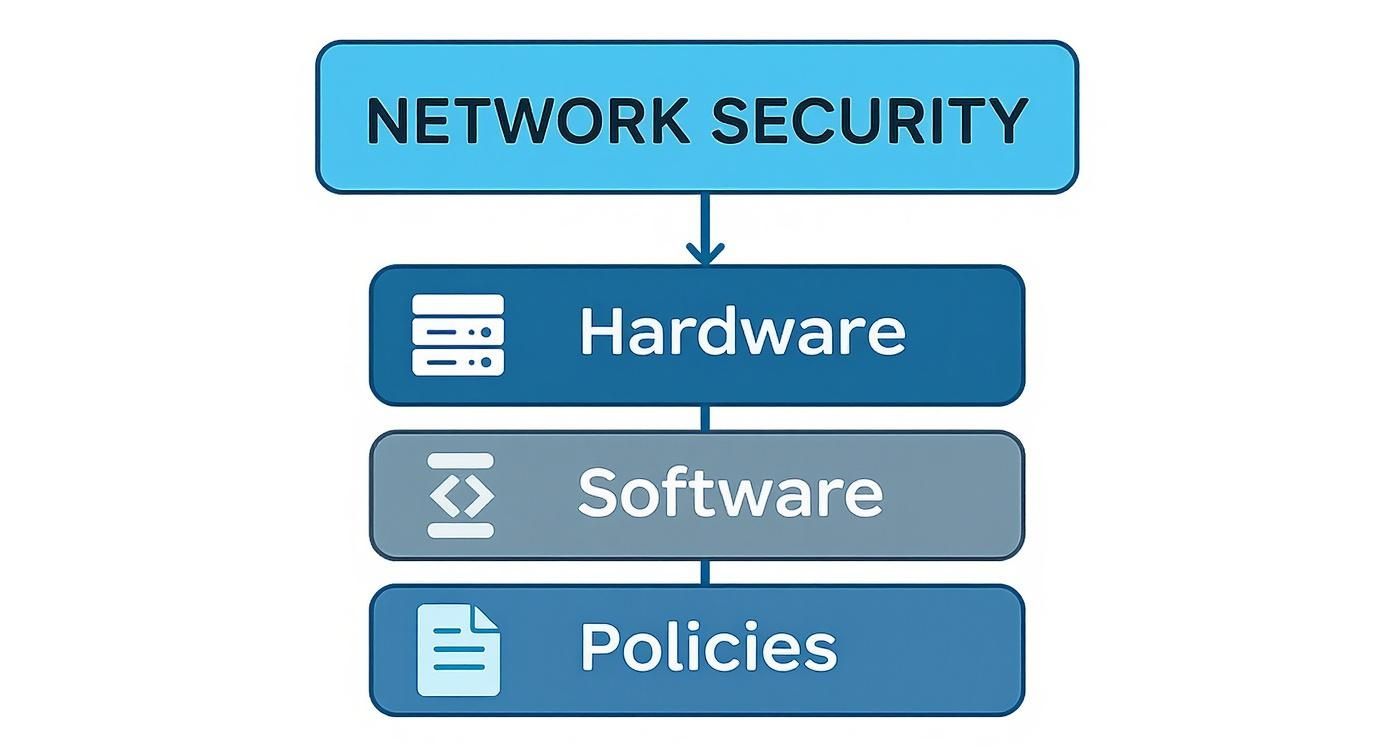Infographic about network security infrastructure