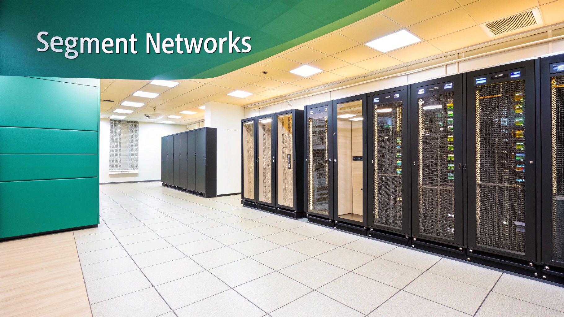 A diagram showing a network being divided into smaller, secure segments.