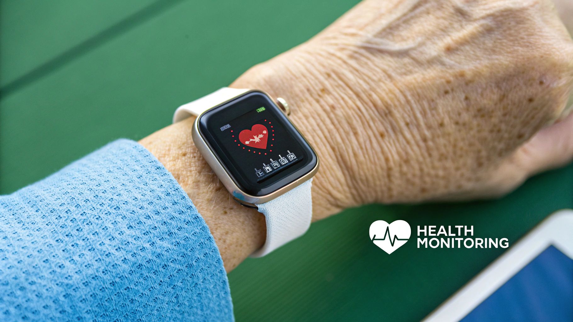 Caregivers using a tablet to streamline their operations and manage resident care efficiently.