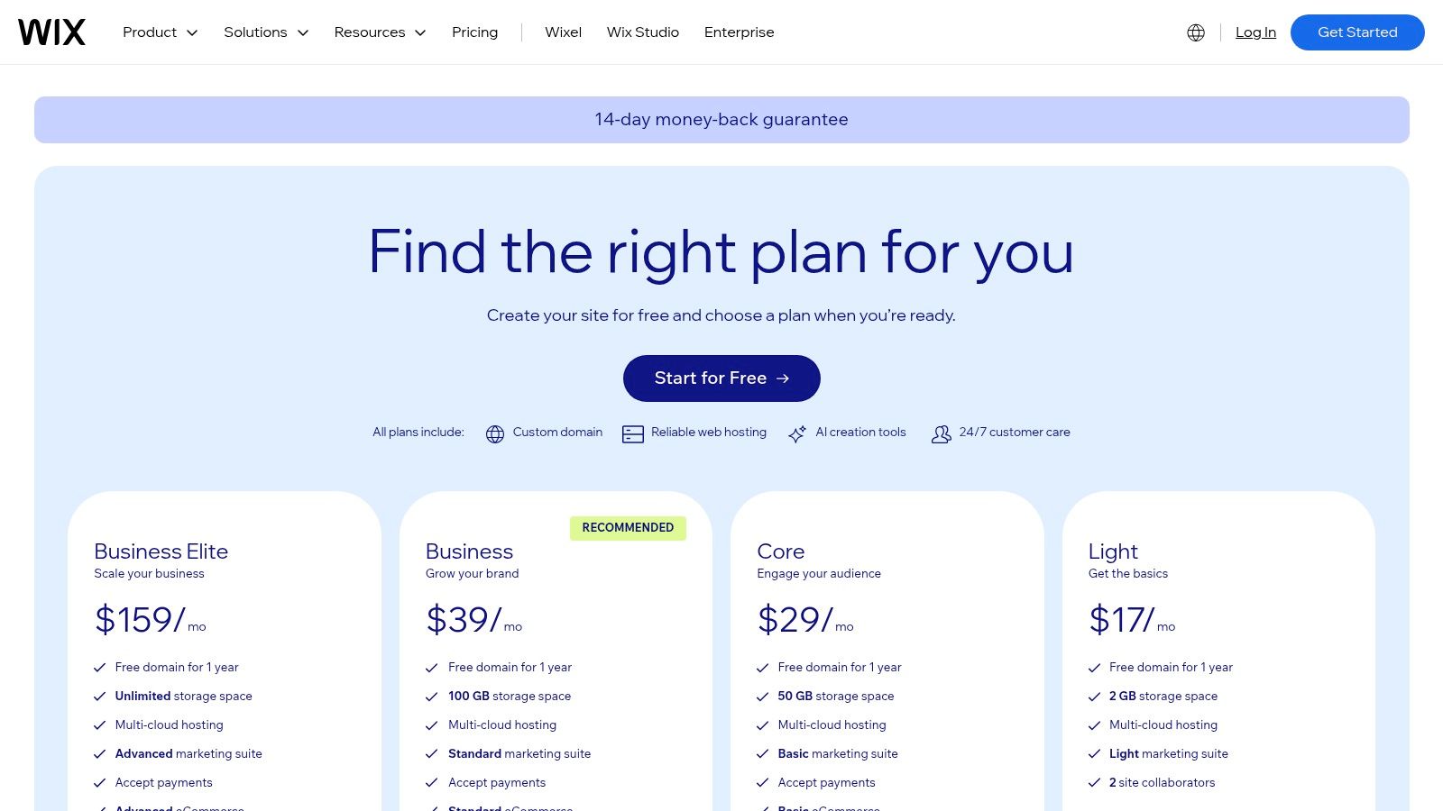 Wix (templates + Members Area)