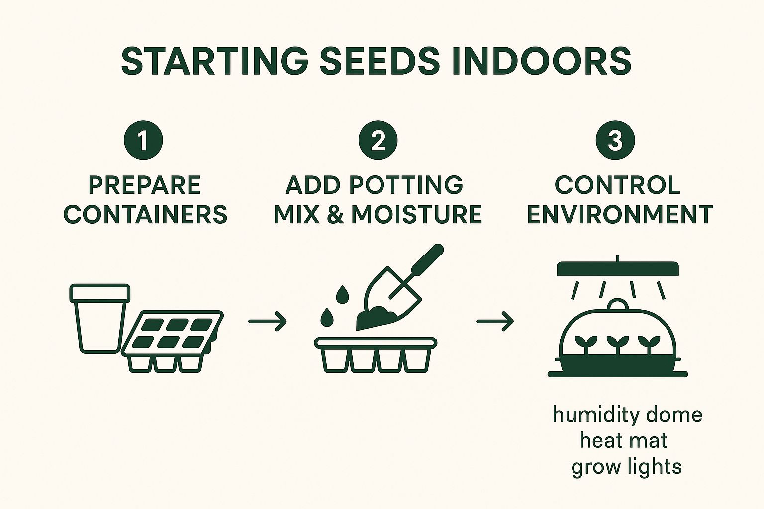 Infographic about starting a garden from seed