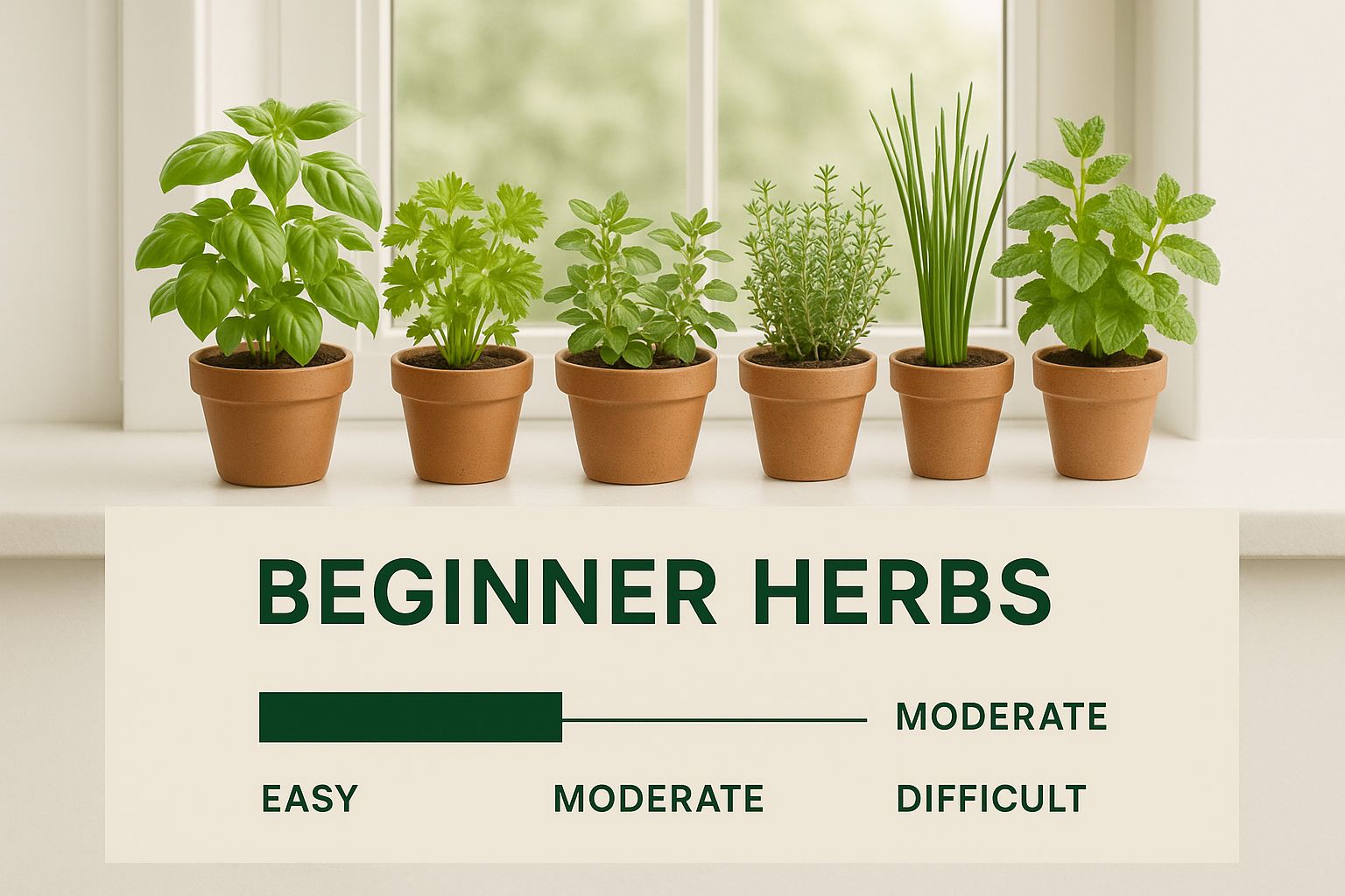 Infographic about growing herbs indoors for beginners