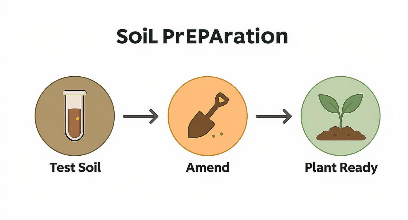 Infographic about how to prepare soil for planting vegetables