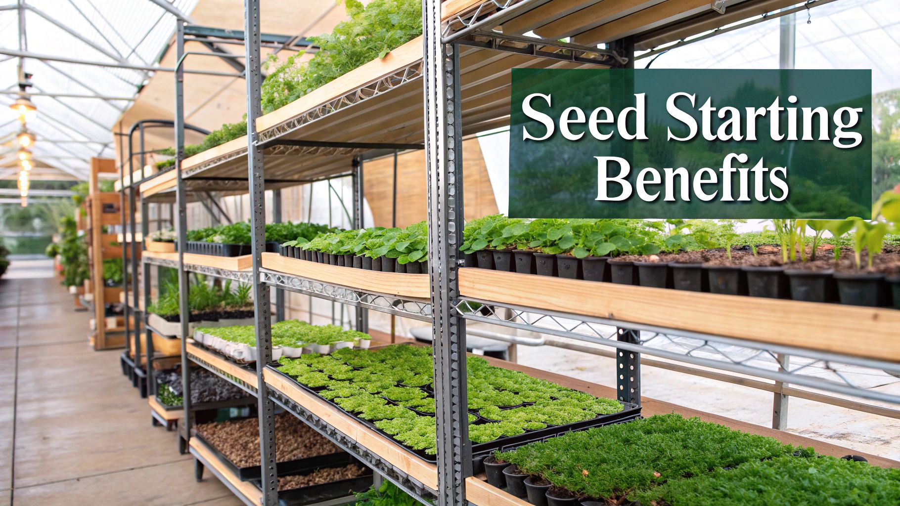 Seedlings in small pots being watered.