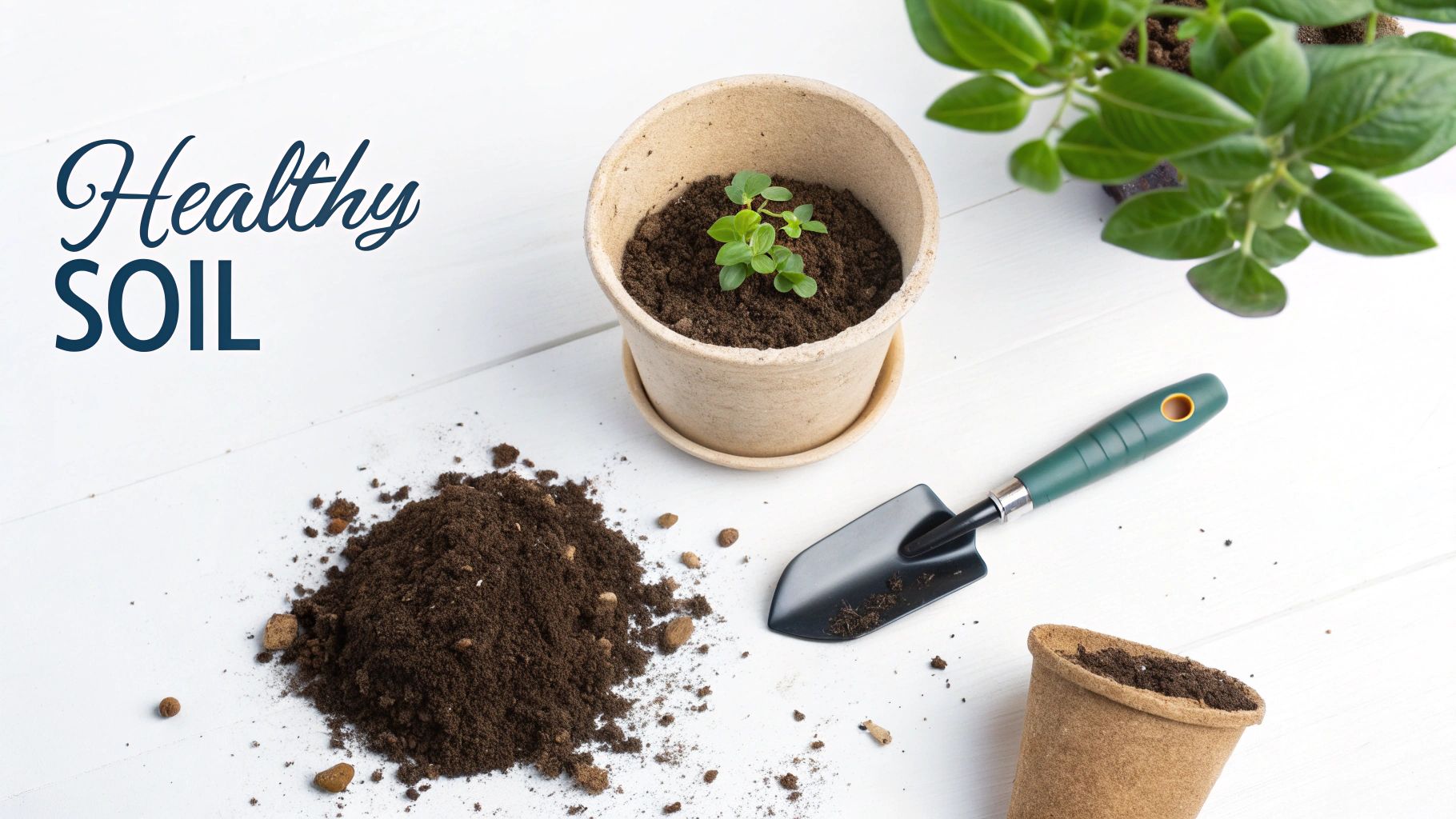 Woman's hands planting a small seed into a soil tray