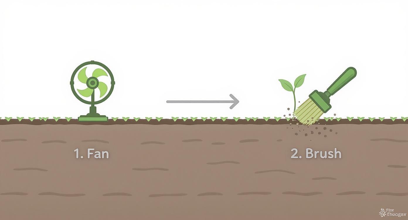 Infographic about how to fix leggy seedlings
