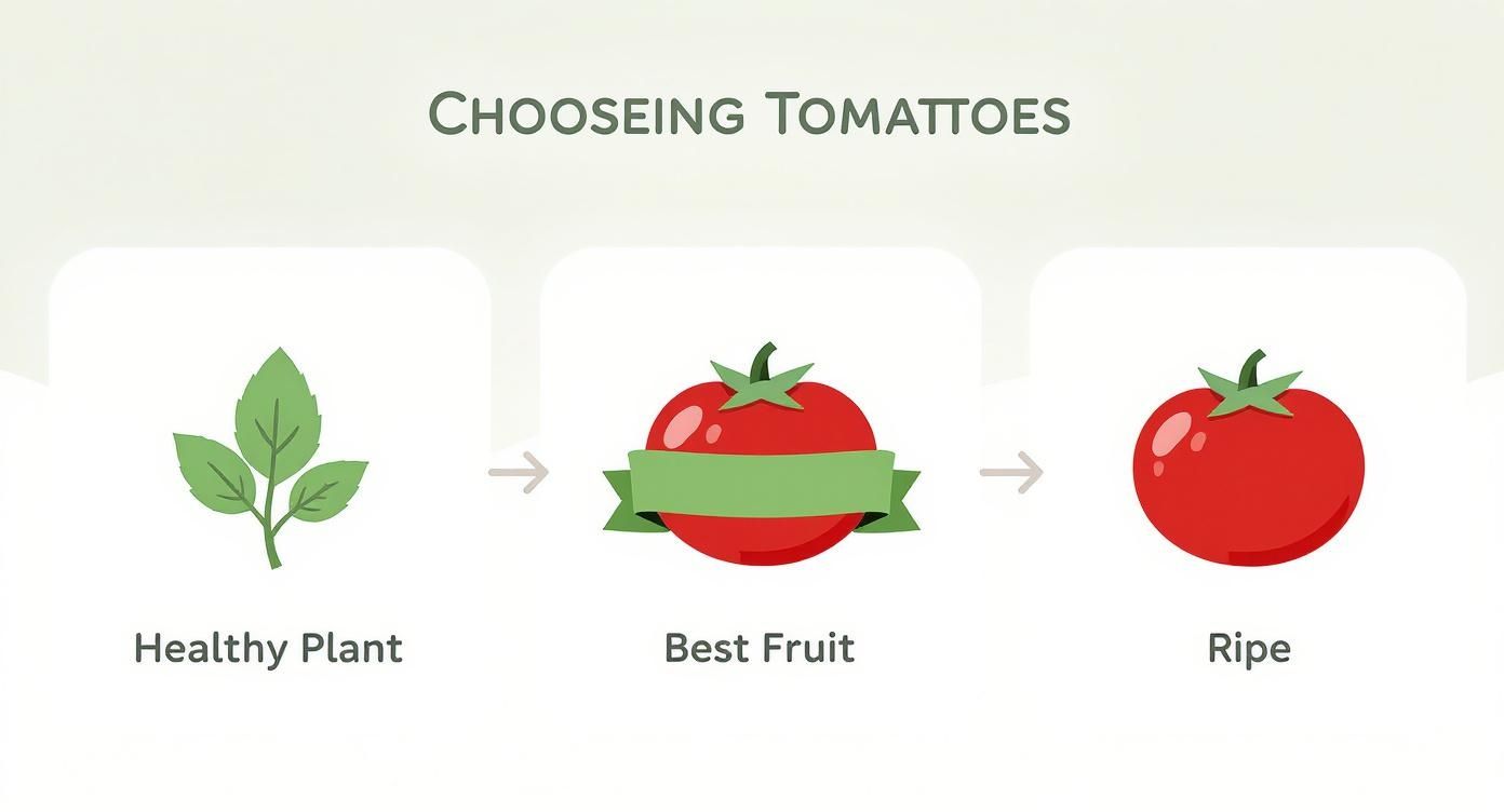 Infographic about how to save tomato seeds