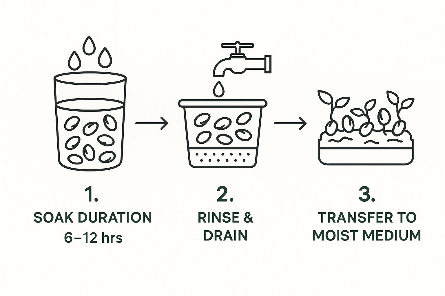 Infographic about how to germinate seeds quickly