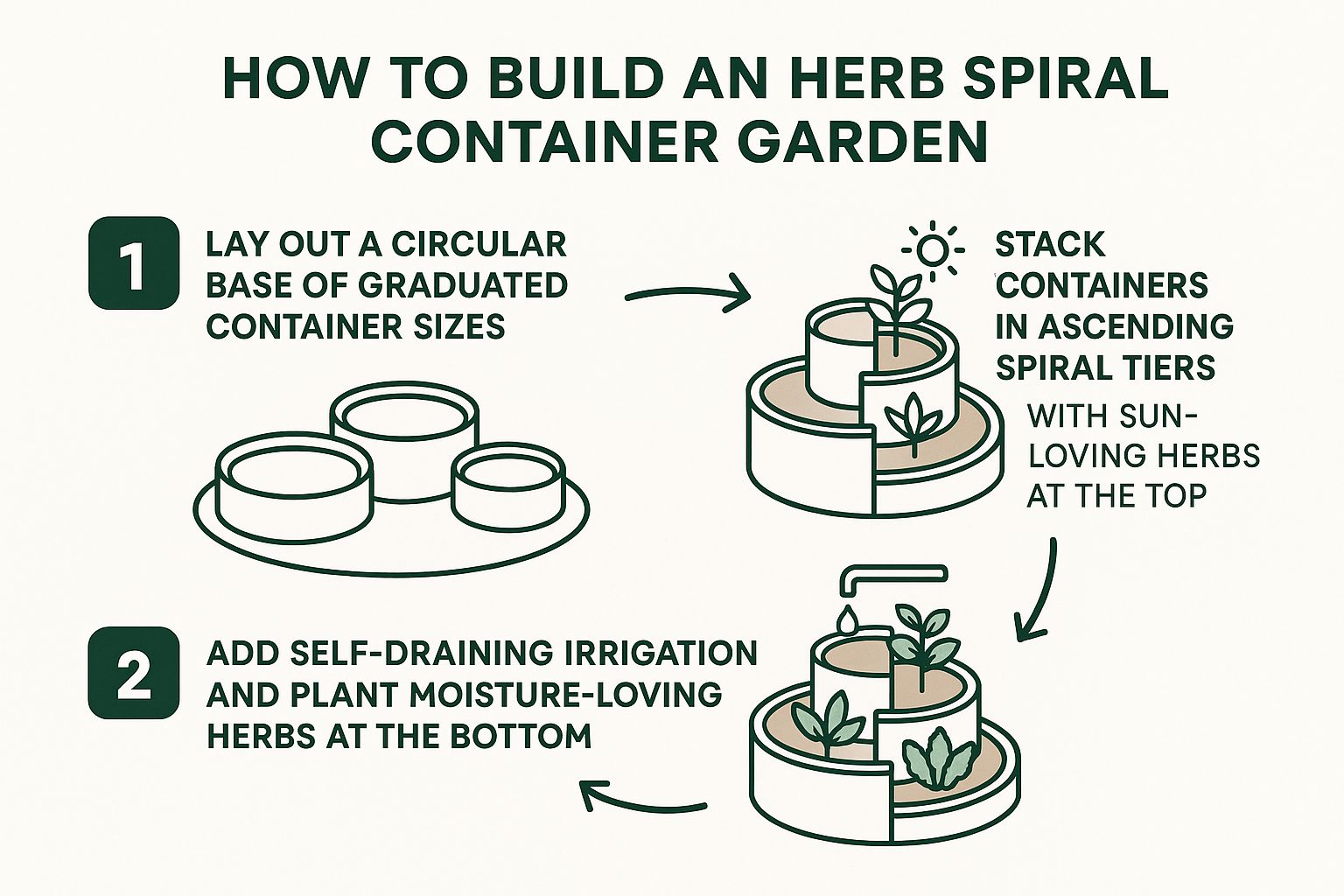 Infographic showing key data about Herb Spiral Container Gardens