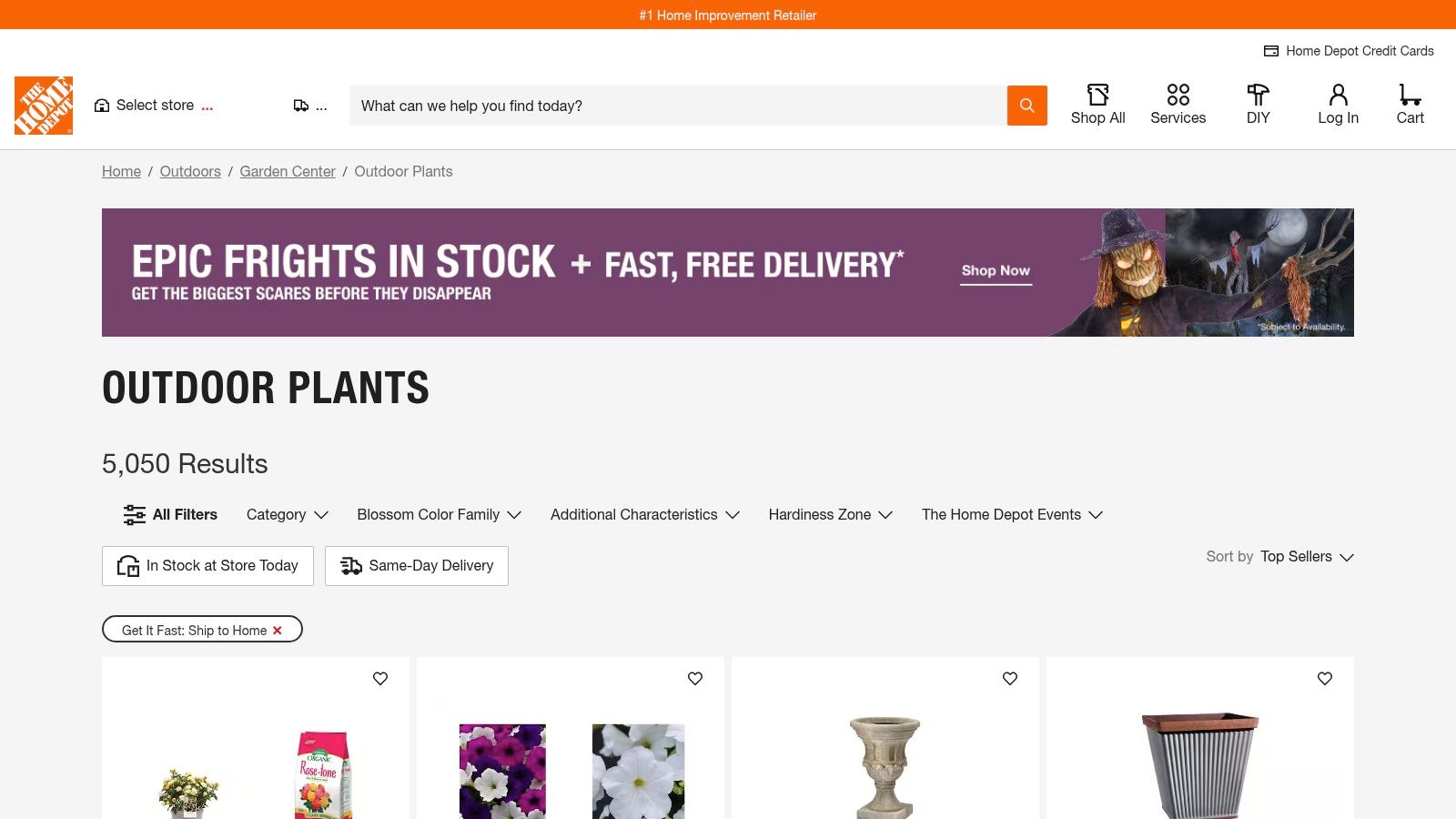 The Home Depot – Garden Center (Ship to Home)