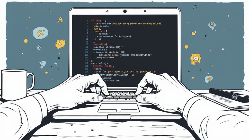 Image of person working on laptop.