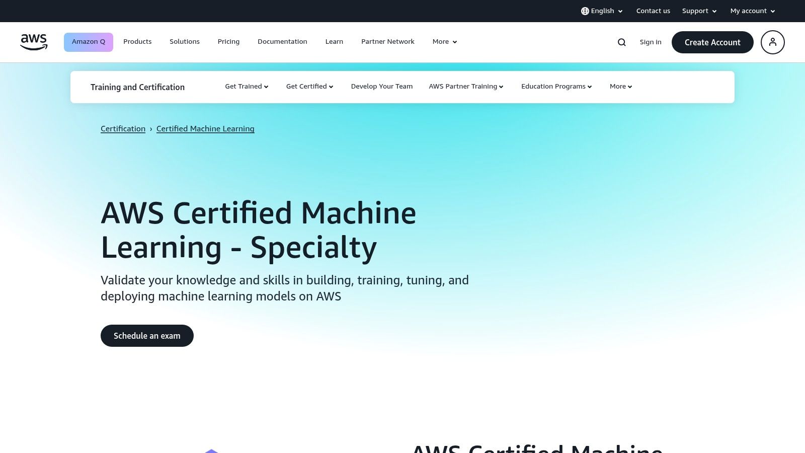 AWS Certified Machine Learning - Specialty
