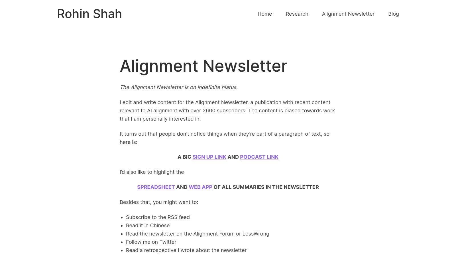 The AI Alignment Newsletter