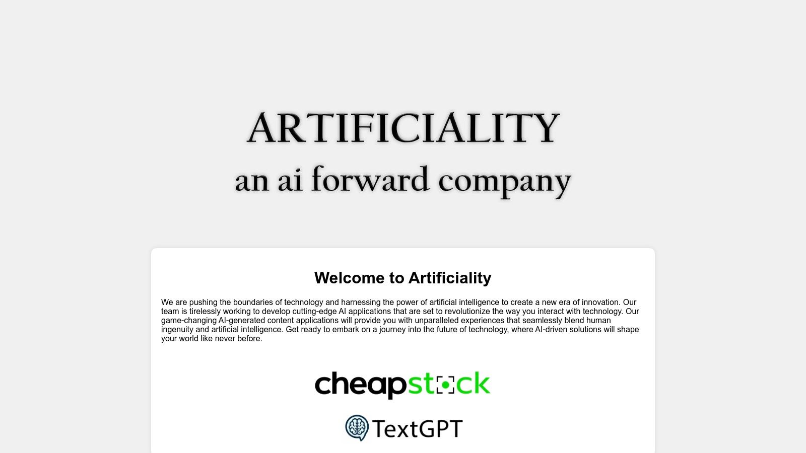 Artificiality
