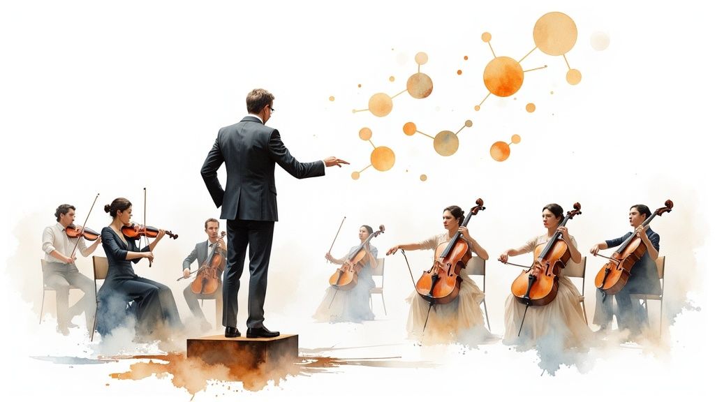 A medical professional reviewing hormone data on a digital tablet with charts.