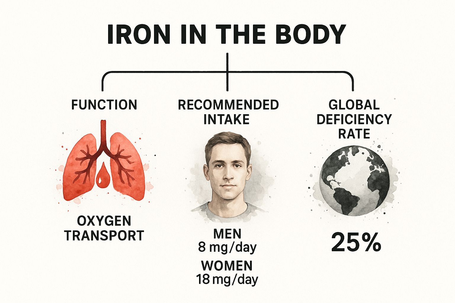 Infographic about what causes low iron levels