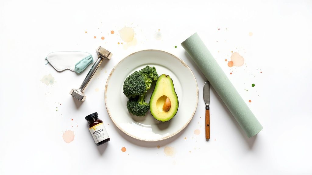 A person holding a bowl of fresh, colourful vegetables and fruits, representing a healthy diet for hormone balance.