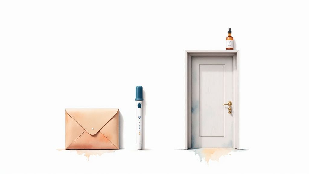 A healthcare professional preparing a blood sample for lab analysis