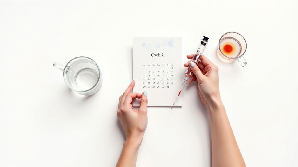 A medical professional preparing a patient's arm for a blood draw