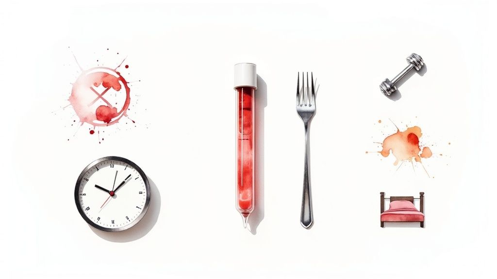 A person looking at their watch while holding a cup of coffee.