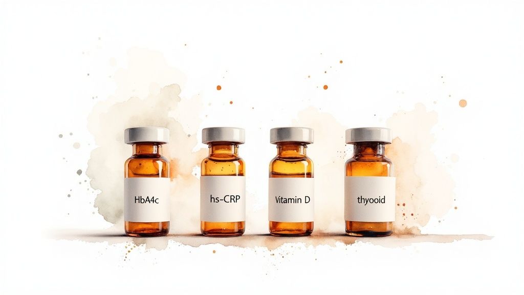 A scientist looking at a blood sample in a lab, symbolizing advanced health analysis.